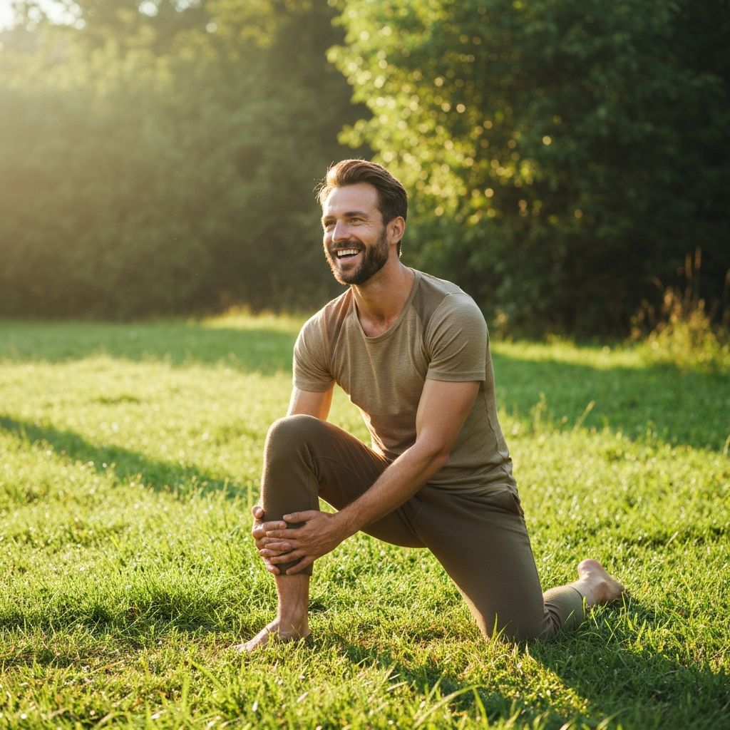 Ενεργός άνδρας που κάνει γιόγκα